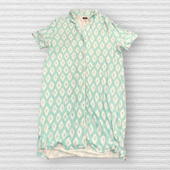 Mud Pie Night Gown Size Small Blue Green Rayon - Picture 1 of 4